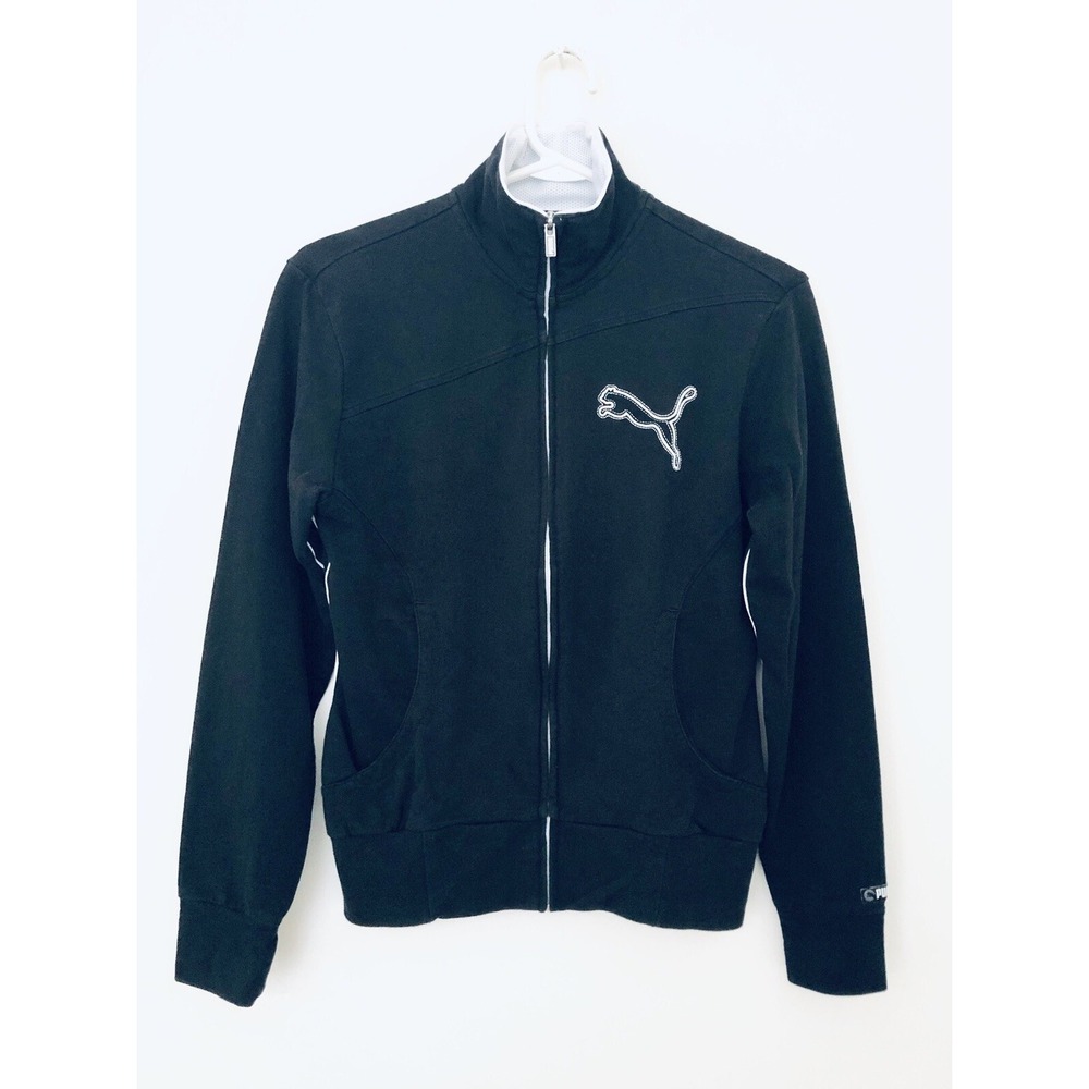 Puma Jacket Windbreaker Black and White Womens Size Small Long Sleeve Size SP